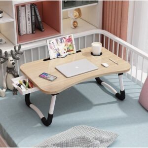 Laptop table with drawer (beige)