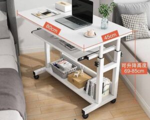 80cm Laptop Table with Drawer (Brown&white)