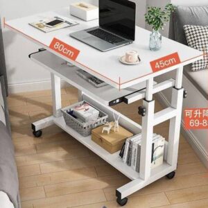 80cm Laptop Table with Drawer (Brown&white)